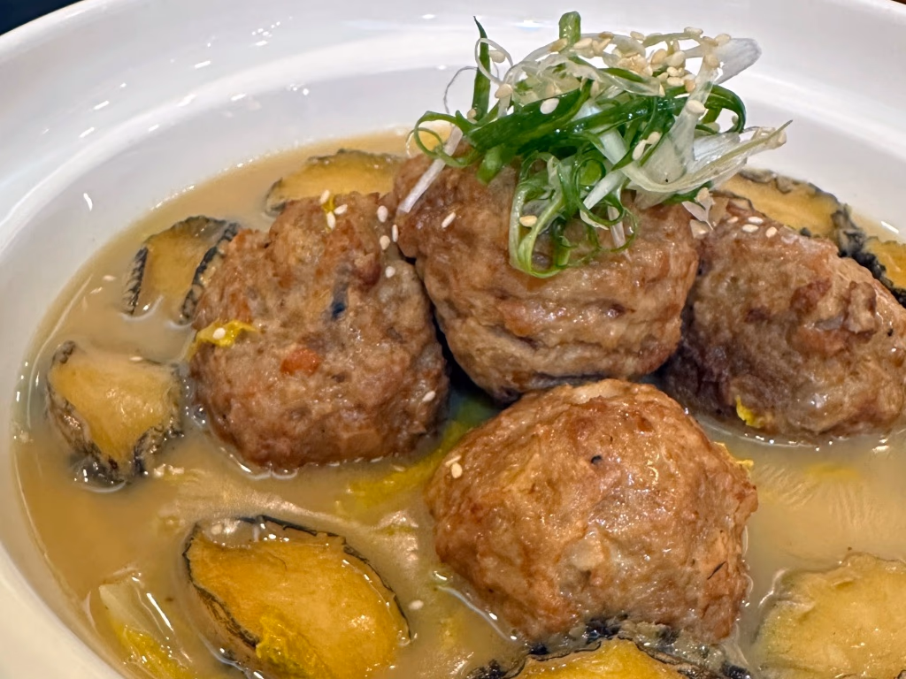 Braised Lion's Head Meatballs with Abalone in Clear Broth