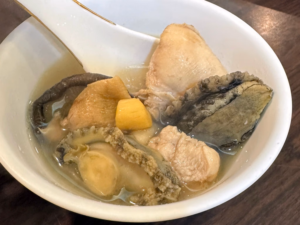 Abalone, Scallop, and Mushroom Chicken Soup