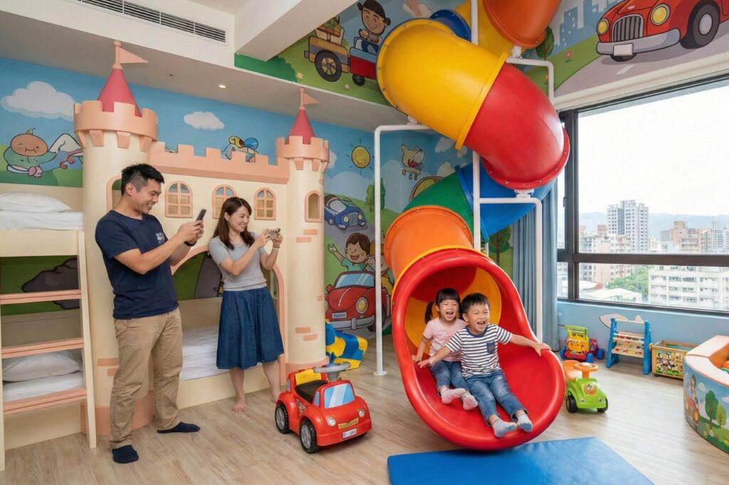 台中親子汽車旅館推薦|小朋友最愛溜滑梯房型,精選 10 間台中汽車旅館家庭房