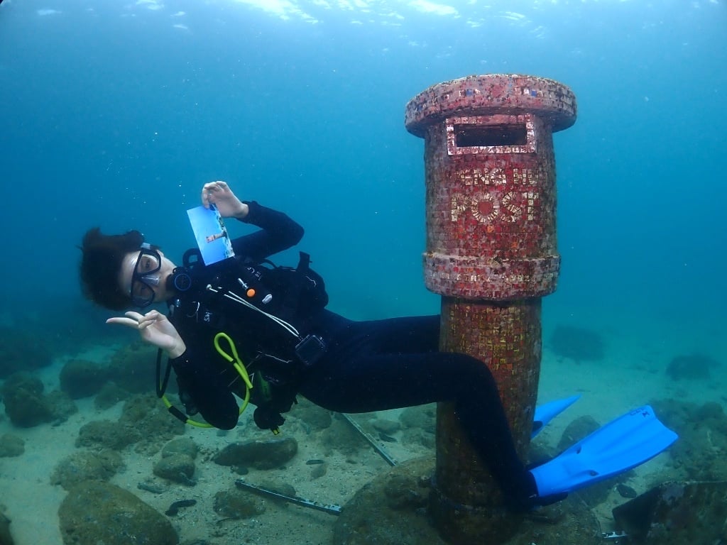 【澎湖デイリーダイビングレビュー】海中のラベンダーの森を探検する体験ダイビング、​​海底郵便ポストにポストに投函32
