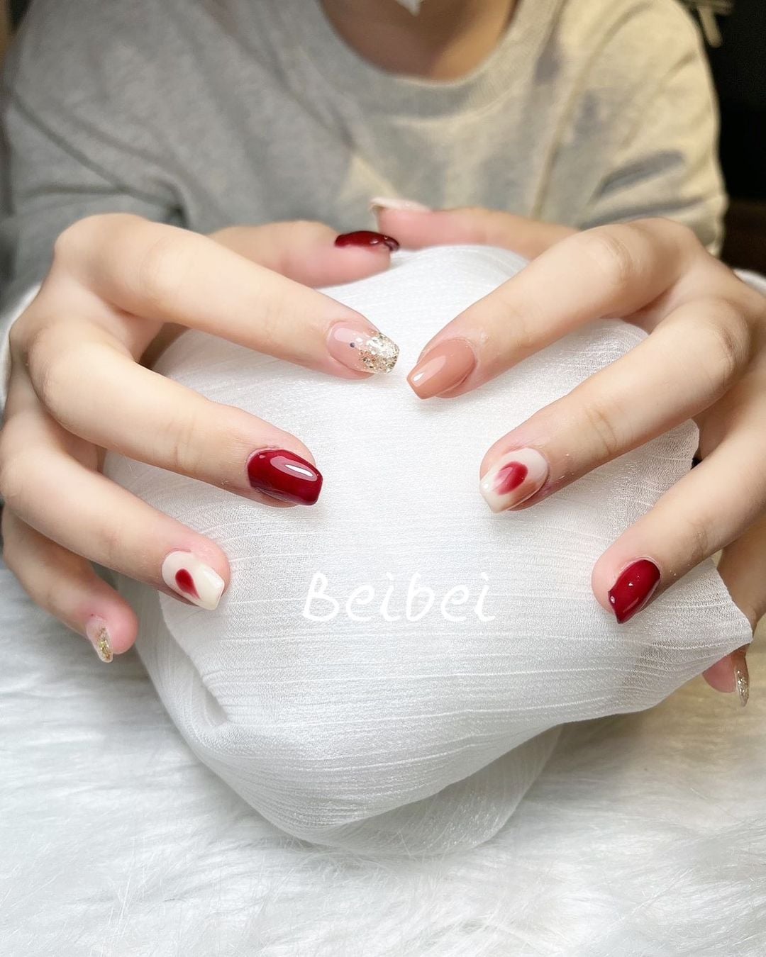 심플 누드 컬러 짧은 아몬드 네일 아트 착용 가능한 솔리드 컬러 가짜 손톱 분리형 완성 가짜 손톱 접착제가있는 손톱을 누르십시오 / 네일아트  \u0026 도구, image size:1080x1350